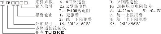 数显温度温控表 >> 多路巡检控制仪 >> TE-XM智能多路巡检控制仪